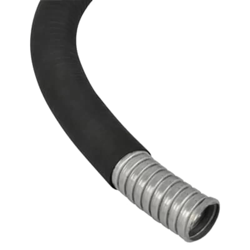 ABB - Installation Products SPLHC25/50M - Liquid Tight, Extreme Temperature Covered Steel Flexible Conduit, Medium Flexibility, Nominal Conduit Size 25mm, 3/4 Inch US Conduit Size, Outside Diameter 26.4mm, Inside Diameter 21.0mm, Static Bend Radius 110mm, Reel Length 50 Meters, Thermoplastic Rubber Cover with Galvanised Steel Core, Black