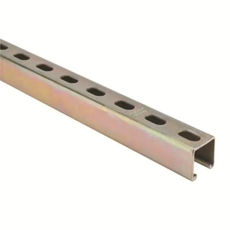 ABB - Installation Products A1200HS10T316L - Channel, 12 Gauge, 1-5/8 Inch x 1-5/8 Inch, Length 10 Feet, Half Slotted Type 316 Low Carbon Stainless Steel with 9/16 Inch x 1-1/8 Inch Slots on 2 Inch Centers