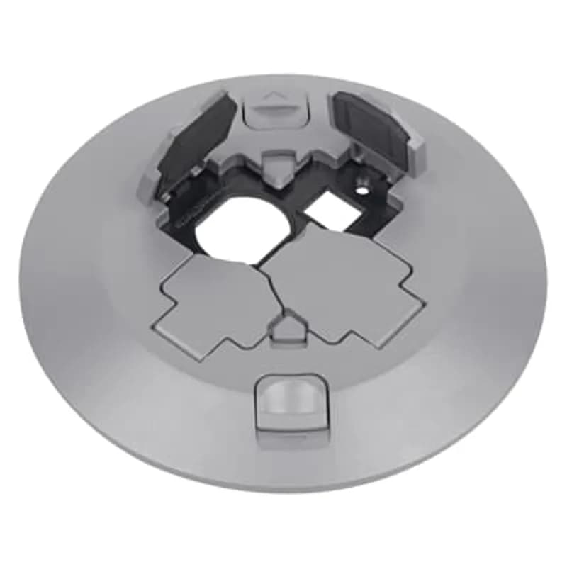 Poke-Through Cover, 7-1/2 Inch Diameter, Aluminum with Gray Powder Finish