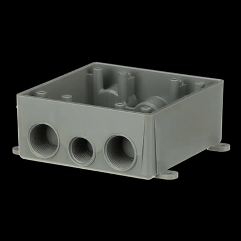 ABB - Installation Products E382DE - Two Gang Weatherproof T-Box, Length 4.62 Inches, Width 4.62 Inches, Depth 2 Inches, Material PVC, Color Gray