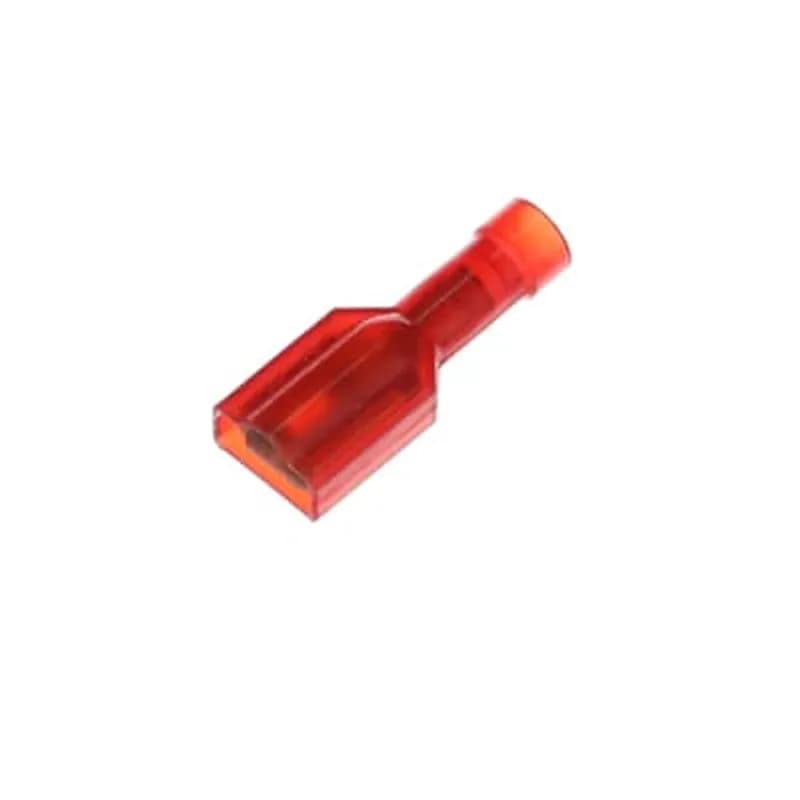 ABB - Installation Products RA2573 - Nylon Fully Insulated Female Disconnect, Length 1.01 Inches, Width .38 Inches, Maximum Insulation .165, Tab Size .250x.032, Wire Range #22-#18 AWG, Color Red, Brass, Tin Plated, 1,000 Pack