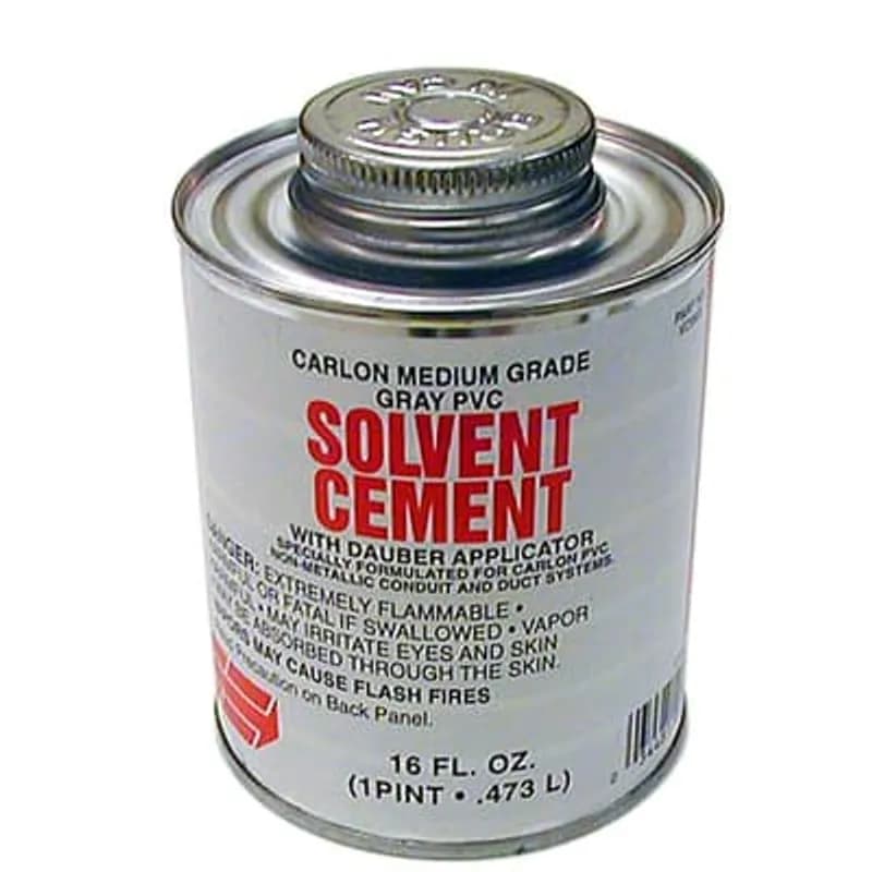 1/2 Pint standard gray PVC cement with dauber applicator.
