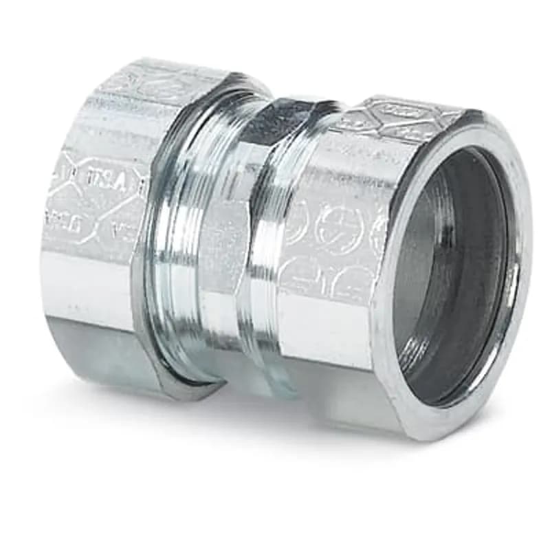 ABB - Installation Products TK115US - Compression Coupling, Concrete Tight, Conduit Size 1-1/2 Inch, Material Zinc Plated Steel, For use with EMT Conduit