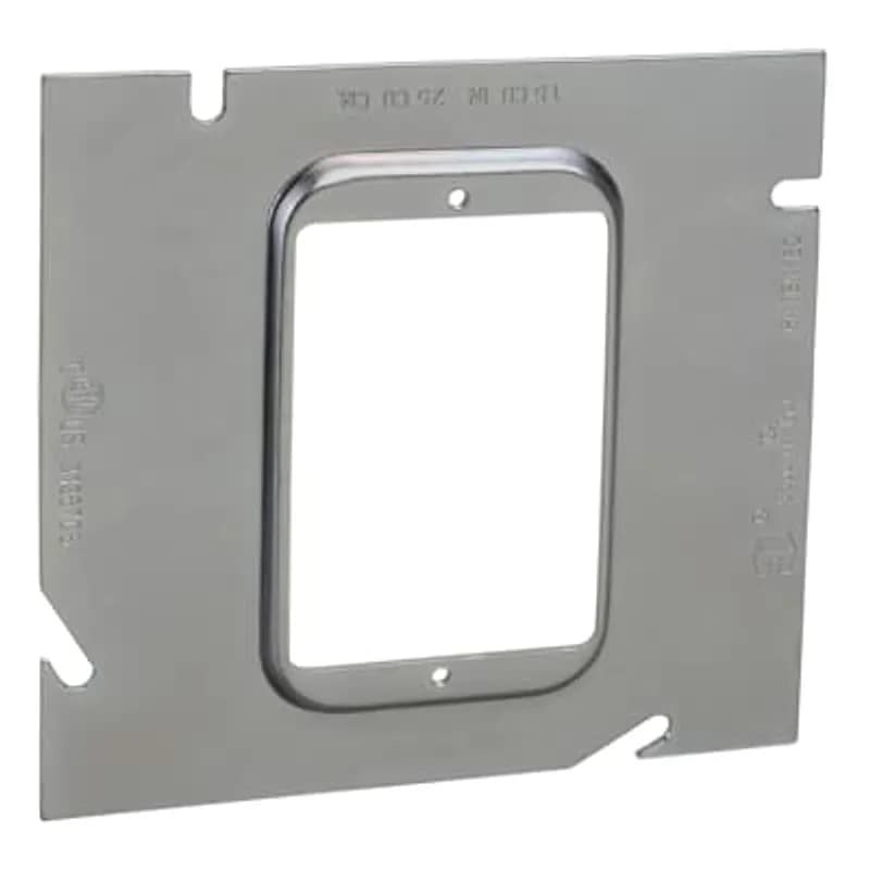 ABB - Installation Products 82C-1G-1/4 - Single Gang Device Extension Ring, 1.5 Cubic Inches, 5 Inches Square x 1/4 Inch Raised, Pre-Galvanized Steel