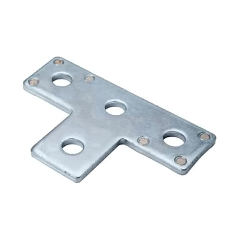 ABB - Installation Products AB220M EG - Plate, Tee, Height 3-1/2 Inches, Length 5-3/8 Inches, Width 1-5/8 Inches, Hole Diameter 9/16 Inches, Electro-Galvanized Steel with Magnets