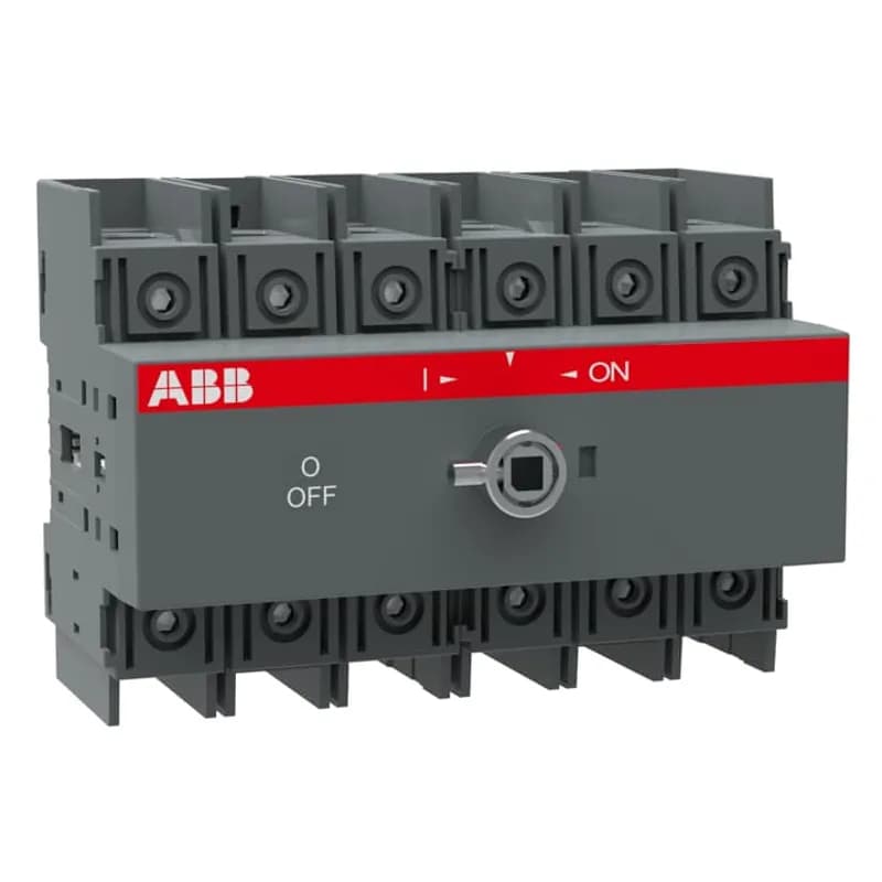 6-pole, front operated, base mounted, DIN-rail mountable switch-diconnector / non-fusible diconnect switch with front protected clamp terminals, handle and shaft are not included