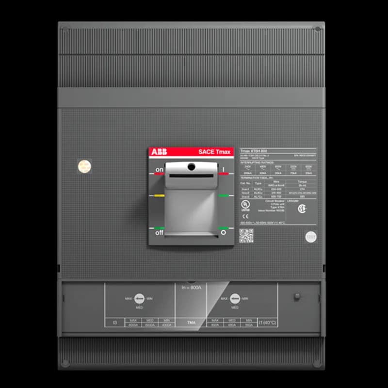 C.BREAKER TMAX T6H 800 UL/CSA FIXED THREE-POLE WITH FRONT TERMINALS AND THERMOMAGNETIC RELEASE TMA R 600 I3=3000...6000 A A FULLY RATED NEUTRAL