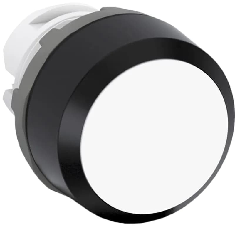 ABB - Electrification MP2-10W - Modular Pushbutton - Maintained - Flush - White - Non-illuminated - Black plastic - No contact block