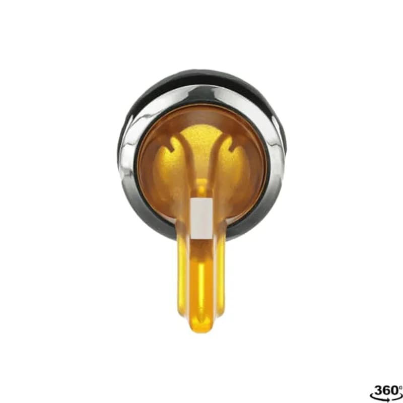 ABB - Electrification M2SS5-31Y - Modular Selector Switch - 2-Pos Maintained - Long handle - Yellow - Illuminated - Chrome metal - No contact block