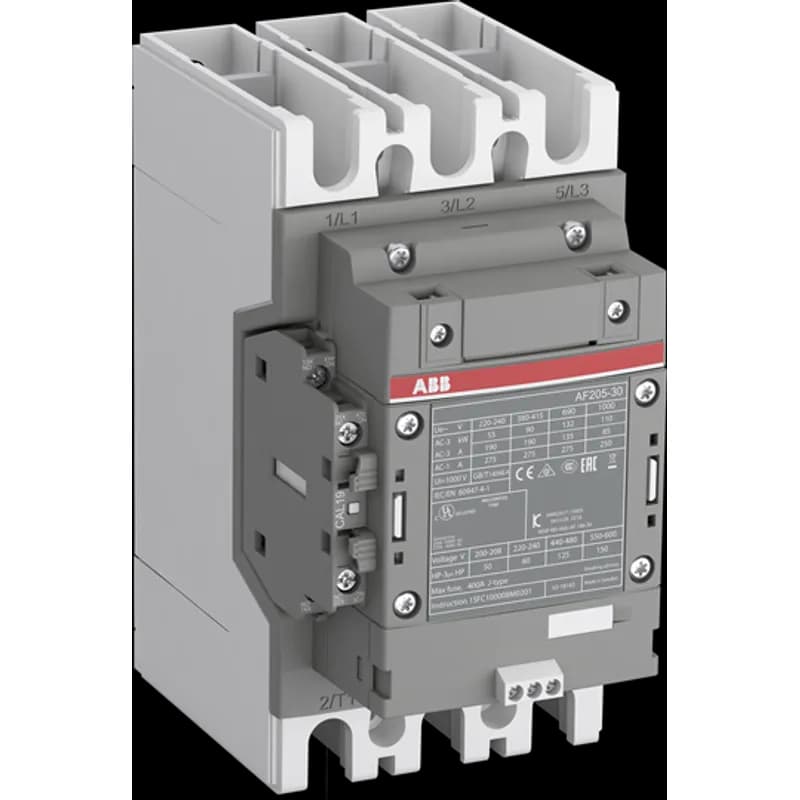A 3-phase Contactor suitable for various applications such as Motor starting, Isolation, By-pass and Distribution application up to max 1000 V. Controlled with PLC and with wide control voltage range 250-500 V, AC/DC