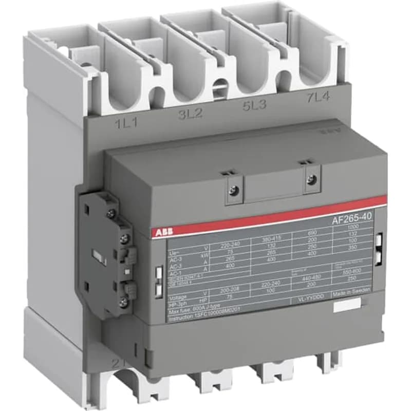A 3-phase Contactor suitable for various applications such as Motor starting, Isolation, By-pass and Distribution application up to max 1000 V. Operated with wide control voltage range 48-130 V, 50/60 Hz and DC