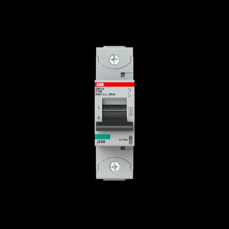 ABB - Electrification S801U-Z100 - S801U-Z100 1 Pole Z Characteristic 100A 30kA 240/415VAC High Performance Circuit Breaker HPCB