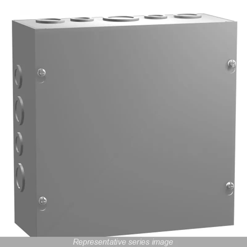 Hammond Manufacturing CSKO16124 - N1 Screw Cover w/KO's - 16 x 12 x 4 - Steel/Gray