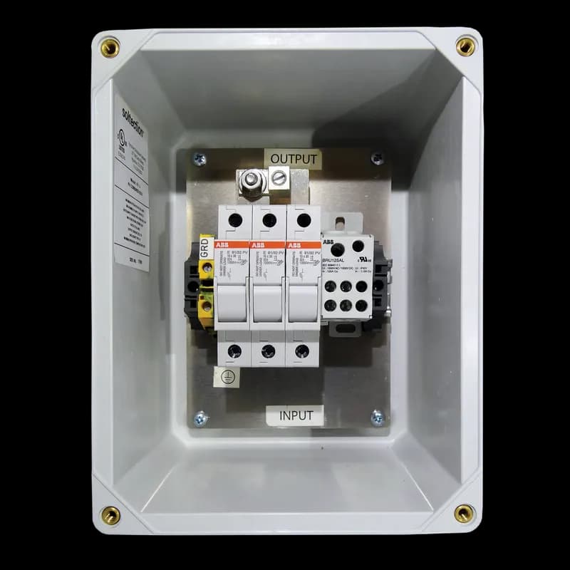 RF Solar Combiner Box, ungrounded, 11.32x9.32x5.39, 3 contacts, Fiberglass