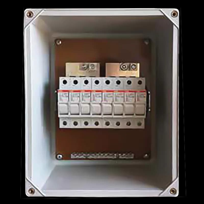 RF Solar Combiner Box, 13.32x11.32x5.52, 6 contacts, Fiberglass