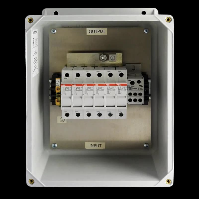 RF Solar Combiner Box, ungrounded, 13.32x11.32x5.52, 6 contacts, Fiberglass