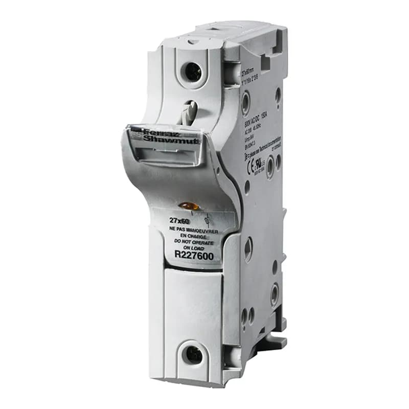 Fuse Holder UltraSafe™ 800VAC 800VDC UL Fuse size 27x60 1-Pole Visual Indicator Microswitch Faston Lugs IP20