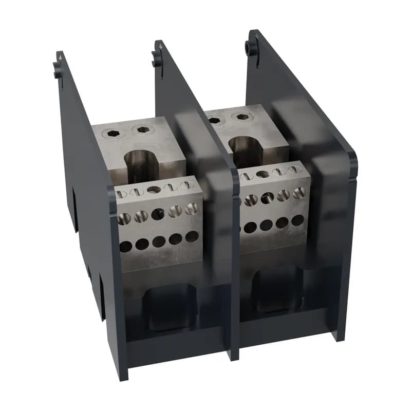 Open-Style PDB UL 1953 1000V 270A Tin-plated Aluminum - 350A 2-Pole 2 - 10 openings; 2/0-#14 --- #6-#14 Box to Box