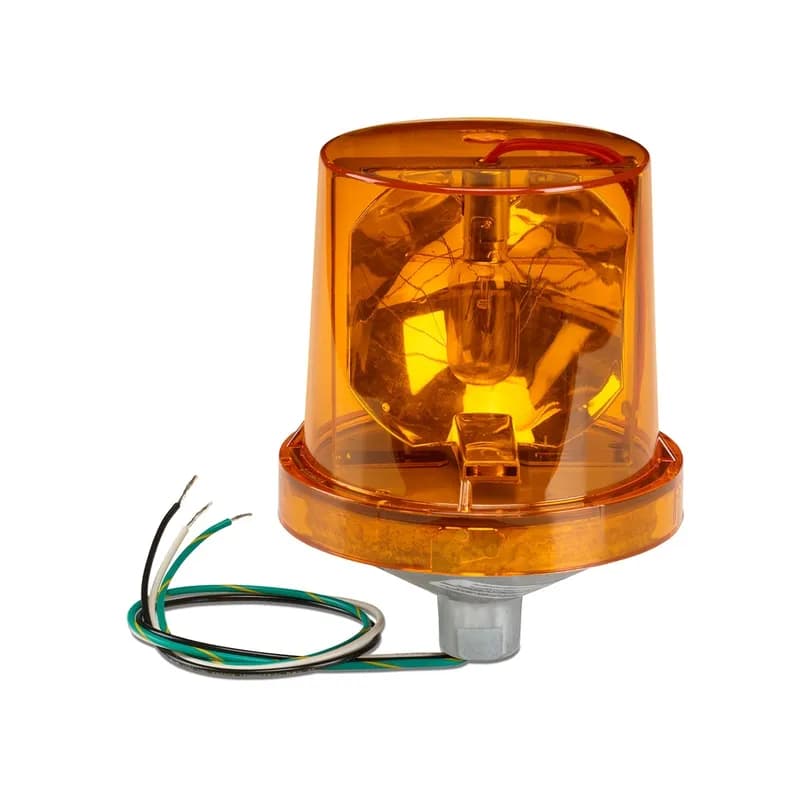 Electraray Rotating Incandescent Light, UL and cUL, 120VAC, Amber