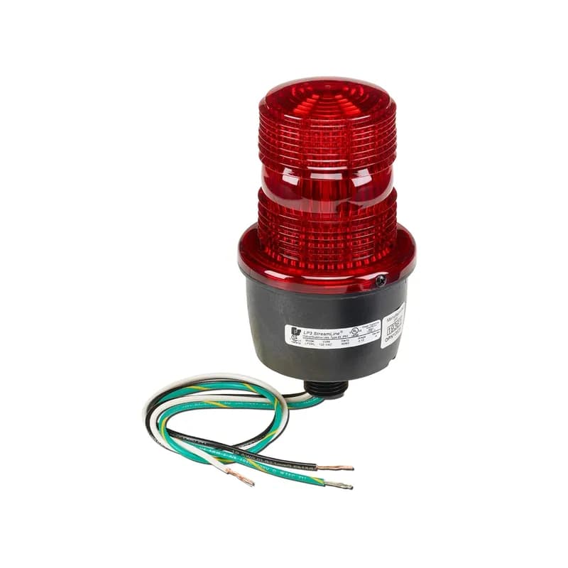 StreamLine LED Light, Low Profile, UL and cUL, 120VAC, Male Pipe Mount, Red