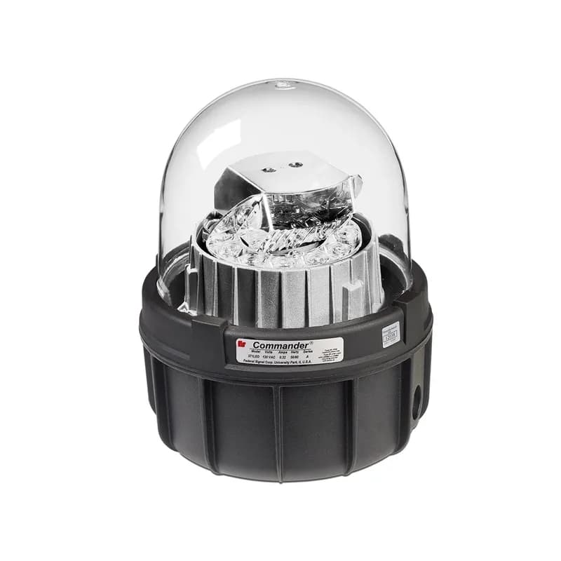 Commander LED Rotating Light, Hazardous Location, UL and cUL CID2, 120VAC, Clear