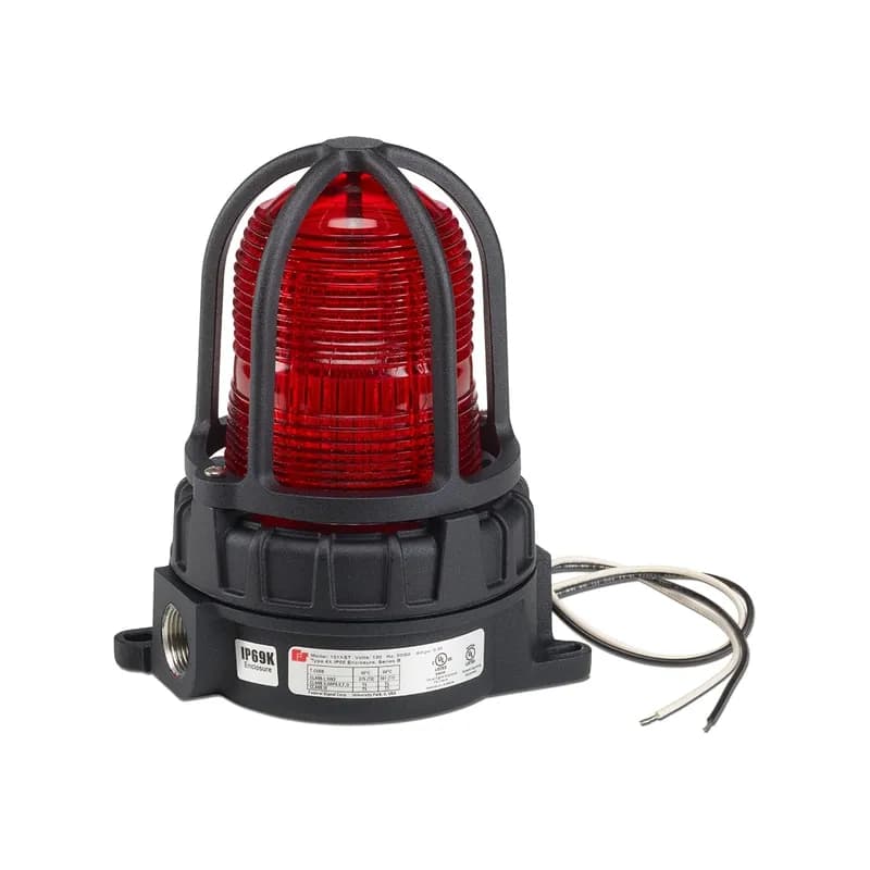 LED Light, Hazardous Location, UL and cUL CID2, Zone Listed, Surface Mount, 24VDC, Red, Default Flashing