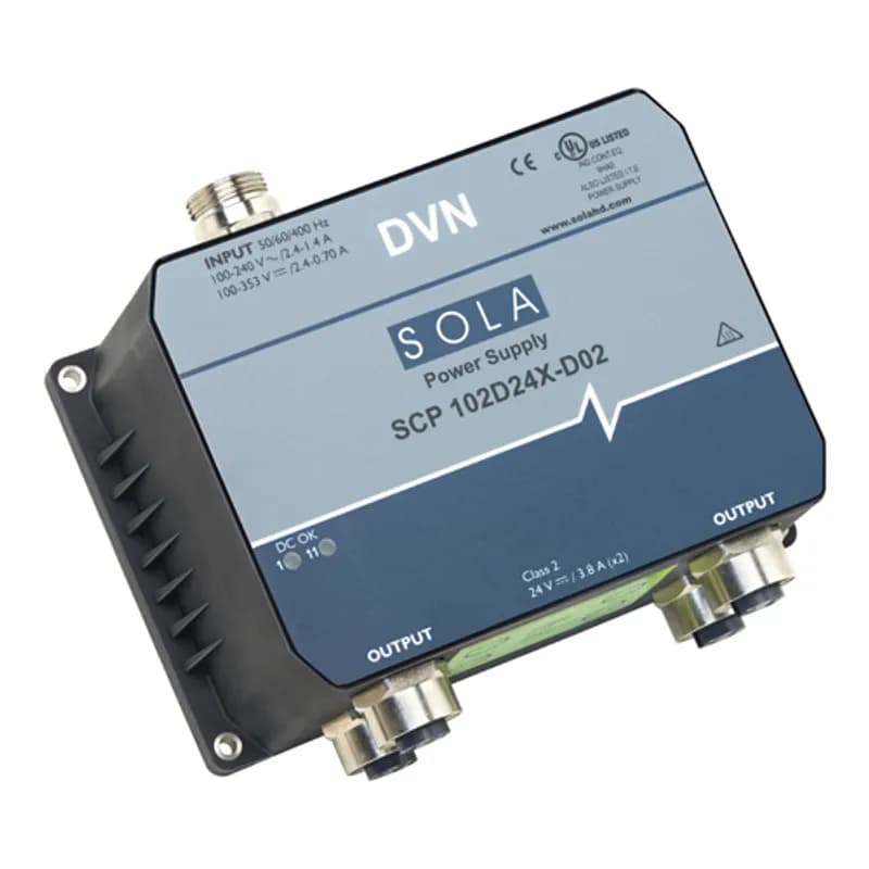 IP67 SCP-X Extreme Environment Series Power Supply. Double Stacked, Output Power 2 x 100W, Output Voltage 24 Vdc, Output Current 7.6 A total, 3.8 A per pair