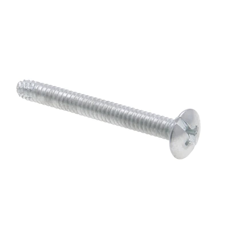 Truss Head Receptacle and Wiring Devices Screw, Type F Point, Steel material, #6-32 Size, 1 in. length, Zinc Plated finish, Phillips/Slotted drive type, 100 per pack
