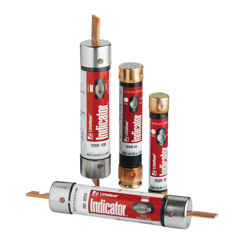 IDSR300 is a Class RK5 fuse with an ampere rating of 300 and knife-blade-style construction.