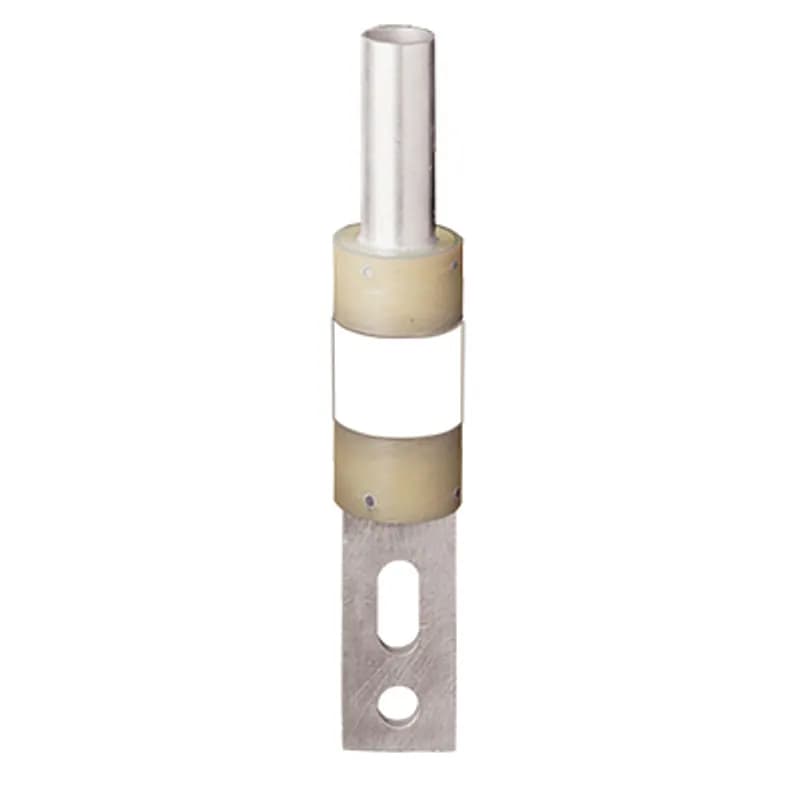 600 VOLT CABLE LIMITER 750 COPPER 8 TERM. Cable limiters are fusible devices that provide very fast short-circuit protection, primarily to faulted cables, but also to other conductors such as busway. Cable limiters do not have an ampere rating, and cannot be used to provide overload protection. Cable limiters are selected by cable size, for example, a 500 kcmil cable requires a 500 kcmil cable limiter. Their main use is to isolate faulted cables in circuits containing three or more parallel conductors per phase. They may be installed on the line side of the main service to provide short-circuit protection to the service conductors. This is especially important when service conductors are tapped from large low-voltage networks or from large low impedance transformers. Cable limiters have terminals which permit them to be installed in a variety of equipment. The most common configuration is the offset blade on one end and the crimp terminal on the other end. This permits the limiter to replace a cable terminal (lug). Applications: Service entrance conductors, between transformers or network bus and busway terminal boxes, large feeders with three or more conductors per phase. Features: Current-limiting characteristics provide protection to conductor insulation and reduce damage when faults occur. Properly applied cable limiters may permit the use of equipment with reduced withstand ratings. Wide variety of terminations and cable ratings permit use in almost every situation.