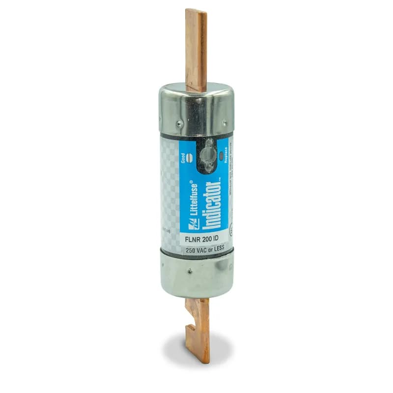 FLNR200ID is a Class RK5 fuse with an ampere rating of 200 and knife-blade-style construction.