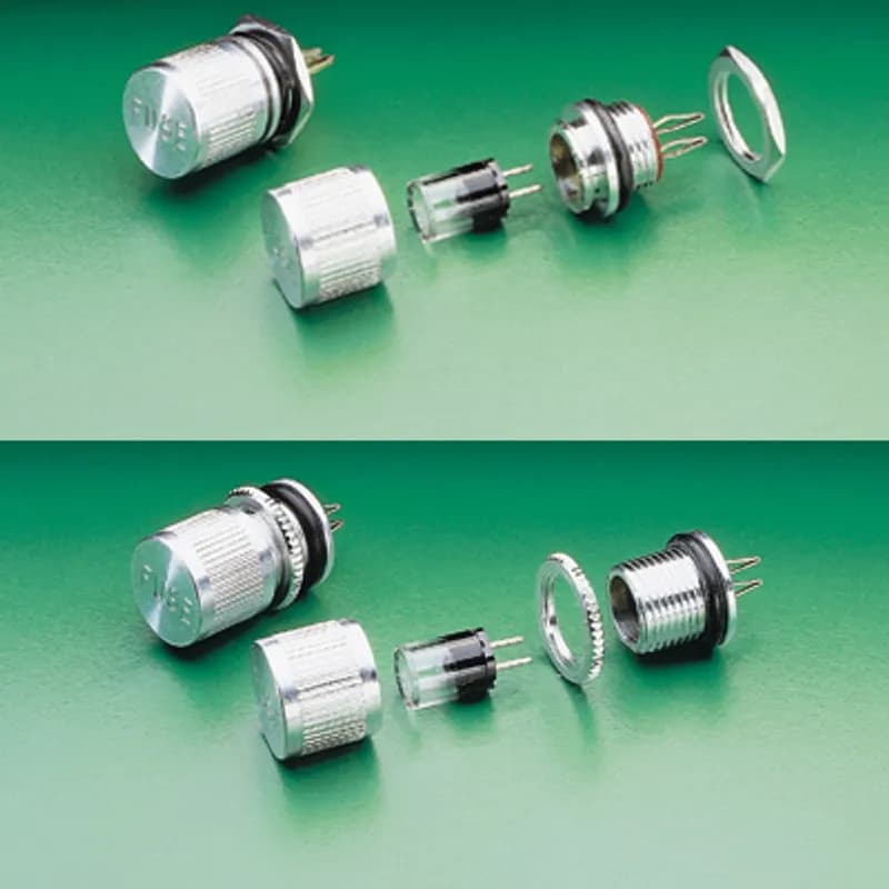 RF-SHIELDED FUSEHOLDER PLUG-IN 7. RF-Shielded Front and Rear Panel Mount Fuseholder for Micro® Fuse.