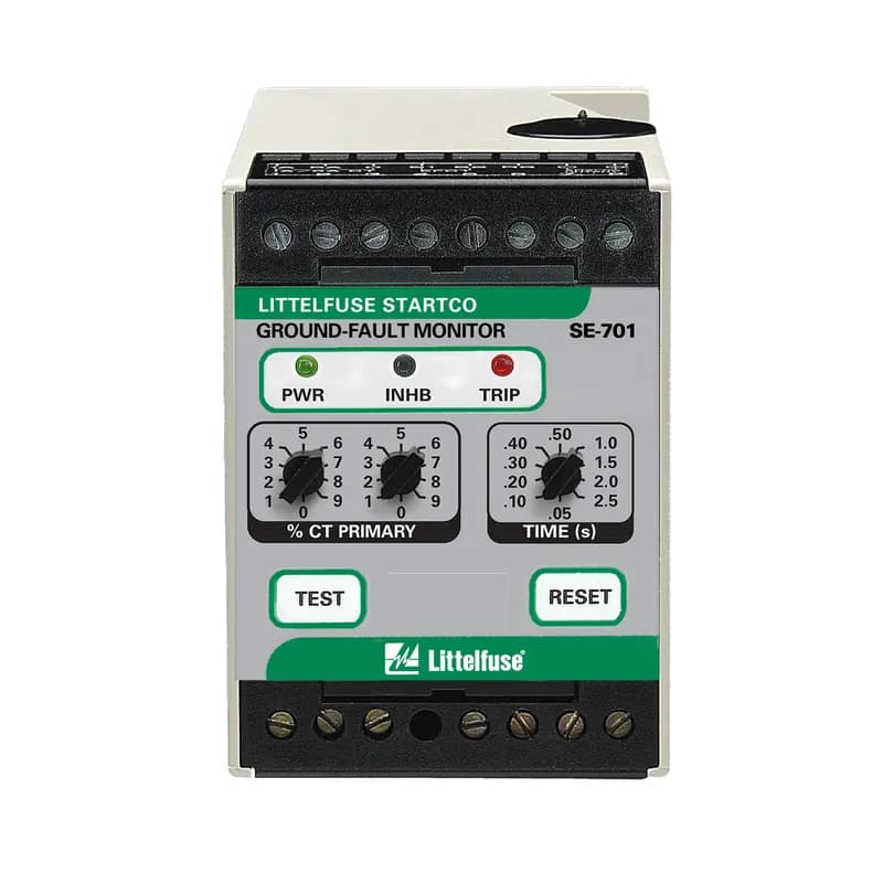 SE-701-0T is a ground-fault monitor with a supply voltage dc of 48 and is uniquely suited for systems with significant harmonic content.