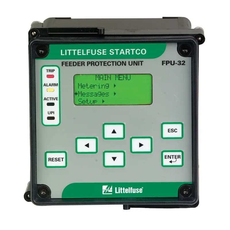 Littelfuse FPU-32-02-00 - The FPU-32 Feeder Protection Unit provides integrated protection, metering, and data-logging functions. It is an excellent choice for retrofitting and upgrading older relays because of its compact size and ability to use existing CTs. The FPU-32 is used to protect distribution feeders in processing, manufacturing, petroleum, chemical, and wastewater treatment facilities.