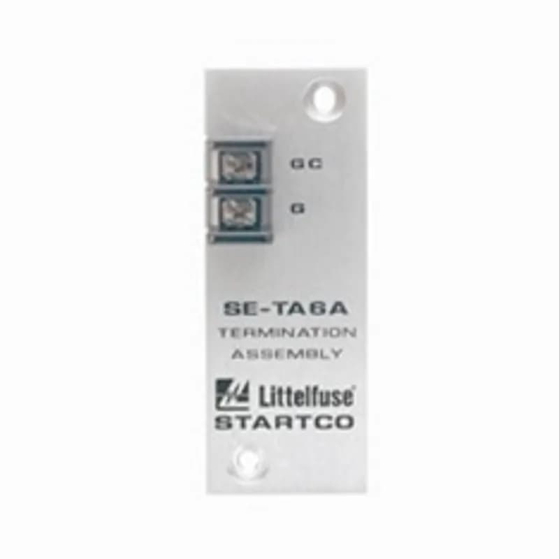 Littelfuse SE-TA6A - 50-W ground-check termination assembly with convenient mounting holes and screw terminals.