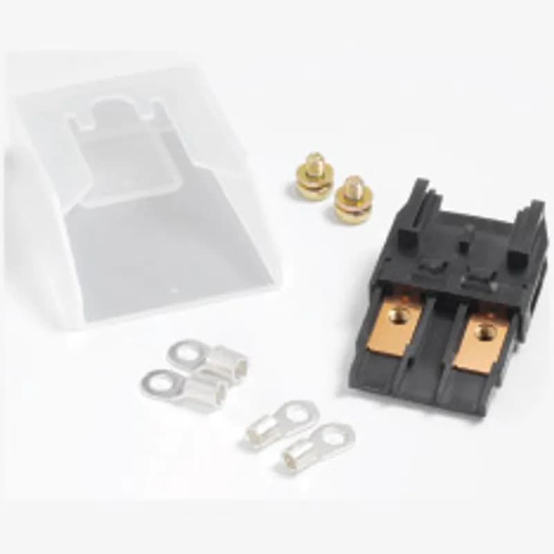 Littelfuse MAB1 - ACS MAXI SPLASHPROOF FUSEBLOCK BOX. Use with MAXI™ fuses up to 60 amps. Safe/easy replacement for hard to replace fusible link wire. Perfect for high amp audio applications. Interlocking block feature permits two pole position installation. Contains screw terminals. Optional dust cover available.