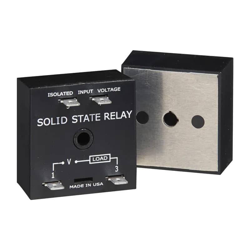 The SIR2B20B4 relay provides solid-state switching protection with input voltage from 90 to 150 V ac/dc and output voltage at 120 V ac.