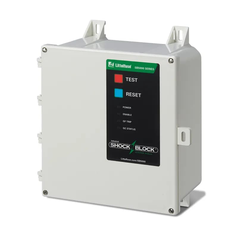 Littelfuse SB5032-311-0 - SB5032-311-0 is an Industrial Shock Block® with a supply voltage of 600 and trip level (mA) at 6, 10–100 in increments of 10 (selectable).