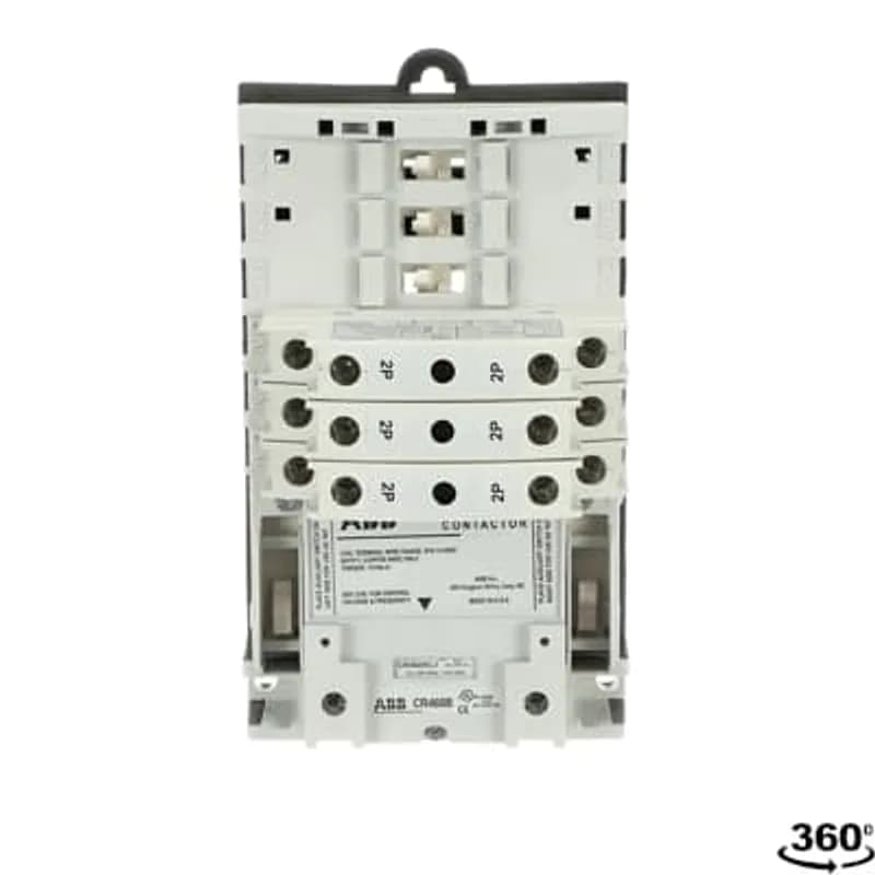 CR463L Electrically Held Contactors. 30A (2-12 pole). Standard Assembled Forms. Contact position indication—when button protrudes, contact is closed. Power poles are available as single or double poles, creating 74 different circuit combinations. Convenient side access field power wiring. Contact configuration indicator. Standard base for all pole configurations. Robust pole terminals accept up to two #8 AWG wires. Manual operator. Fast, sure three-point mounting. Enclosed contacts resist contaminants for greater reliability. Combination slotted/#2 Phillips screws. Common, easily installed power poles change from NO to NC (or vice versa) simply by unlatching and rotating 180°. Power poles rated for the range of tasks: —30A rated contacts —15A motor rated —A600 Pilot duty rated. Easy-to-read rating label. Auxiliary contacts, rated A600, are suitable for use on low level circuits down to 12V, 5mA. Plug-in auxiliary contacts are NO when installed on the left side of the base, NC on the right. Finger and back-of-hand safe power terminals. Quick-view coil voltage. Easy-change coil. Low magnetic noise results in quiet operation.