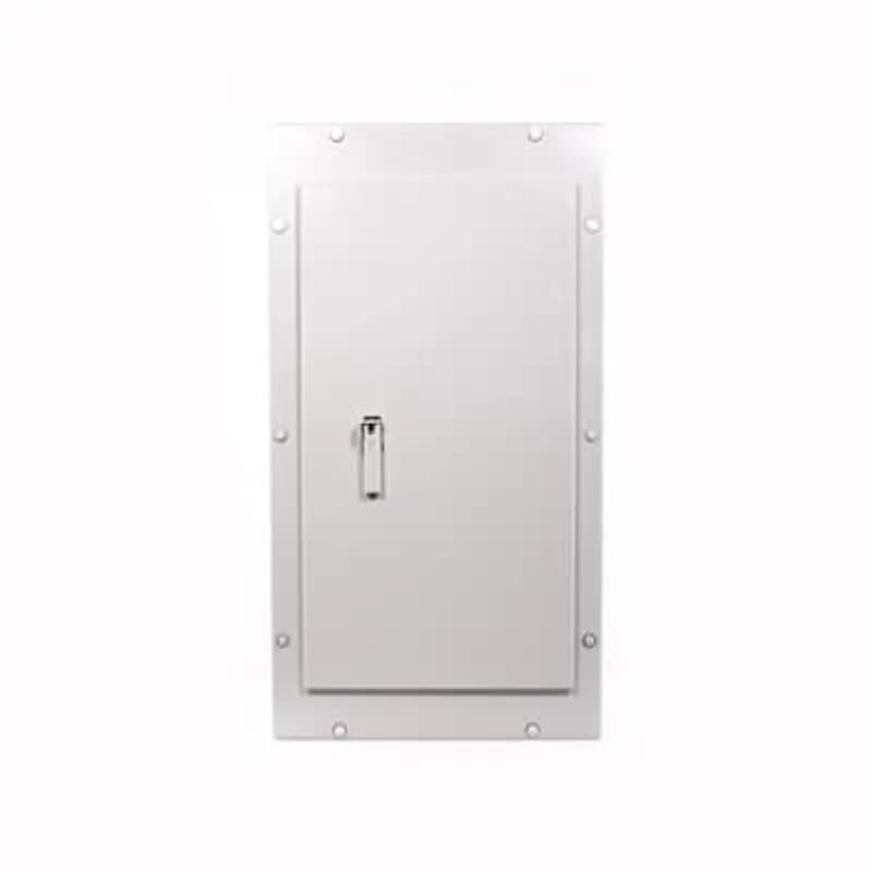 The NEMA 3R enclosures feature a standard padlock-able handle feature. They are galvanised steel coated with Pulvalar 115 powder
