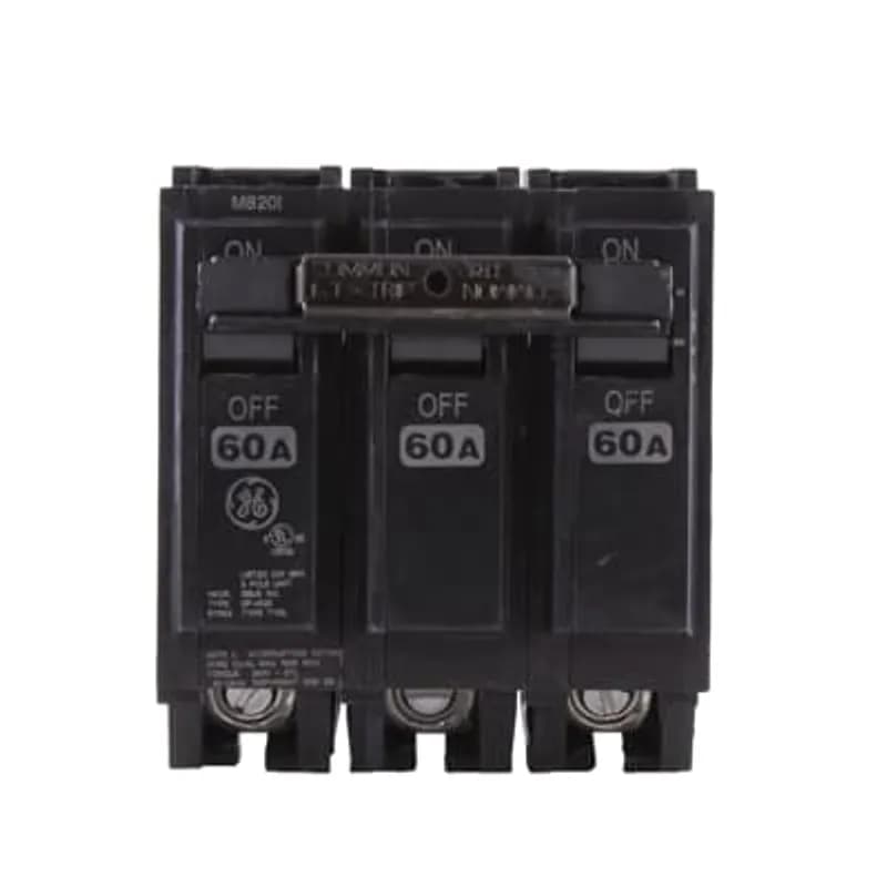 Q Line circuit breakers are one-inch wide per pole, compact, thermal-magnetic devices designed for residential and commercial applications in load centers or lighting panels. All Q Line circuit breakers feature Quick-make / Quick-break mechanisms, common trip bars, and easy to spot trip indication to ensure safety and reliability. Q Line breakers can be ordered with auxiliary contact and shunt trip accessories, and can be ordered for use in HID applications. The THQL32060 breaker features 3 poles, an ampere rating of 60 A, an interrupting rating of 10kAIC, and a voltage rating of 240V.