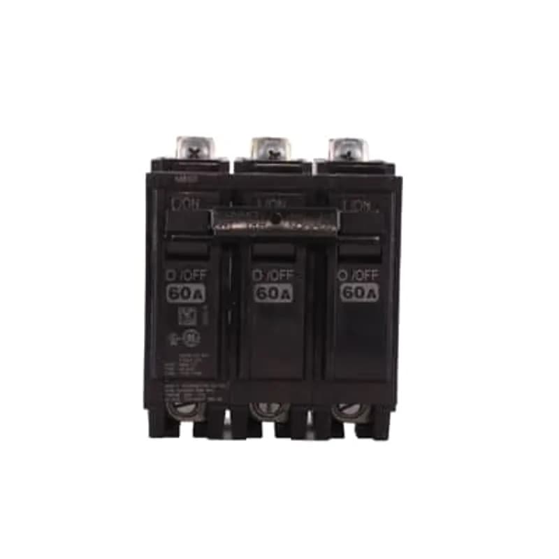 Q line circuit breakers are one-inch wide per pole, compact, thermal-magnetic devices designed for residential and commercial applications. The QB breakers are bolt-on versions of the Q Line used for bolting to the bus connections of load centers and lighting panels. All Q Line circuit breakers feature Quick-make / Quick-break mechanisms, common trip bars, and easy to spot trip indication to ensure safety and reliability. Q Line breakers are available in 1, 2, and 3 pole versions, can be ordered with auxiliary contact and shunt trip accessories, and can be ordered for use in HID applications. 2060 Amps 60 A