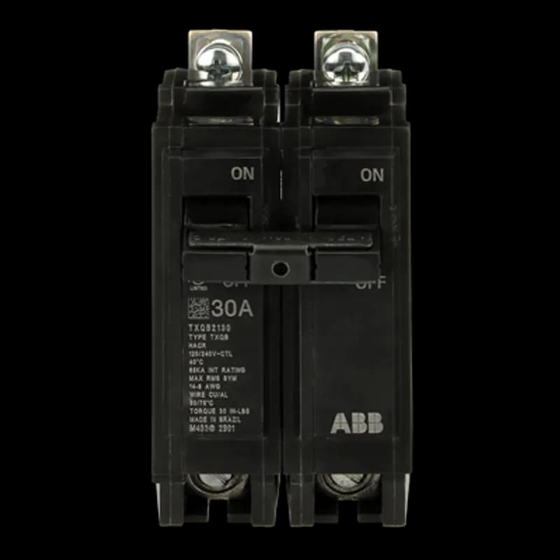 Q line circuit breakers are one-inch wide per pole, compact, thermal-magnetic devices designed for residential and commercial applications. The QB breakers are bolt-on versions of the Q Line used for bolting to the bus connections of load centers and lighting panels. All Q Line circuit breakers feature Quick-make / Quick-break mechanisms, common trip bars, and easy to spot trip indication to ensure safety and reliability. Q Line breakers are available in 1, 2, and 3 pole versions, can be ordered with auxiliary contact and shunt trip accessories, and can be ordered for use in HID applications. 2130 Amps 30 A