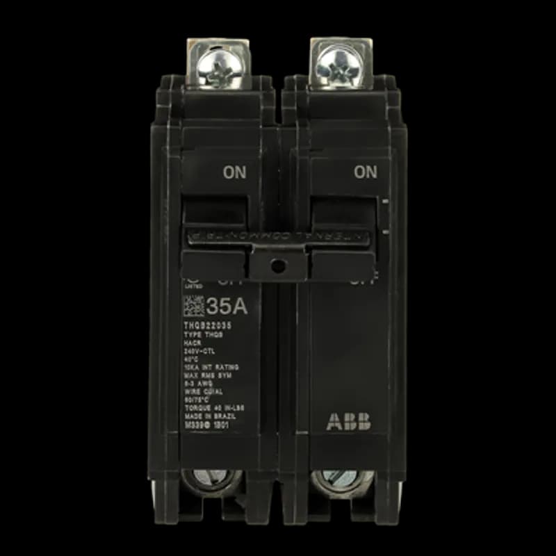 Q line circuit breakers are one-inch wide per pole, compact, thermal-magnetic devices designed for residential and commercial applications. The QB breakers are bolt-on versions of the Q Line used for bolting to the bus connections of load centers and lighting panels. All Q Line circuit breakers feature Quick-make / Quick-break mechanisms, common trip bars, and easy to spot trip indication to ensure safety and reliability. Q Line breakers are available in 1, 2, and 3 pole versions, can be ordered with auxiliary contact and shunt trip accessories, and can be ordered for use in HID applications. 2035 Amps 35 A
