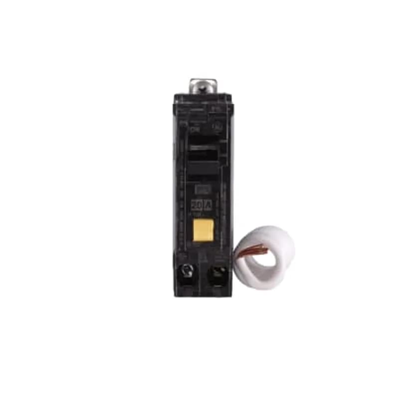 Q line circuit breakers are one-inch wide per pole, compact, thermal-magnetic devices designed for residential and commercial applications. The QB breakers are bolt-on versions of the Q Line used for bolting to the bus connections of load centers and lighting panels. All Q Line circuit breakers feature Quick-make / Quick-break mechanisms, common trip bars, and easy to spot trip indication to ensure safety and reliability. Q Line breakers are available in 1, 2, and 3 pole versions, can be ordered with auxiliary contact and shunt trip accessories, and can be ordered for use in HID applications. GFEP Amps 20 A