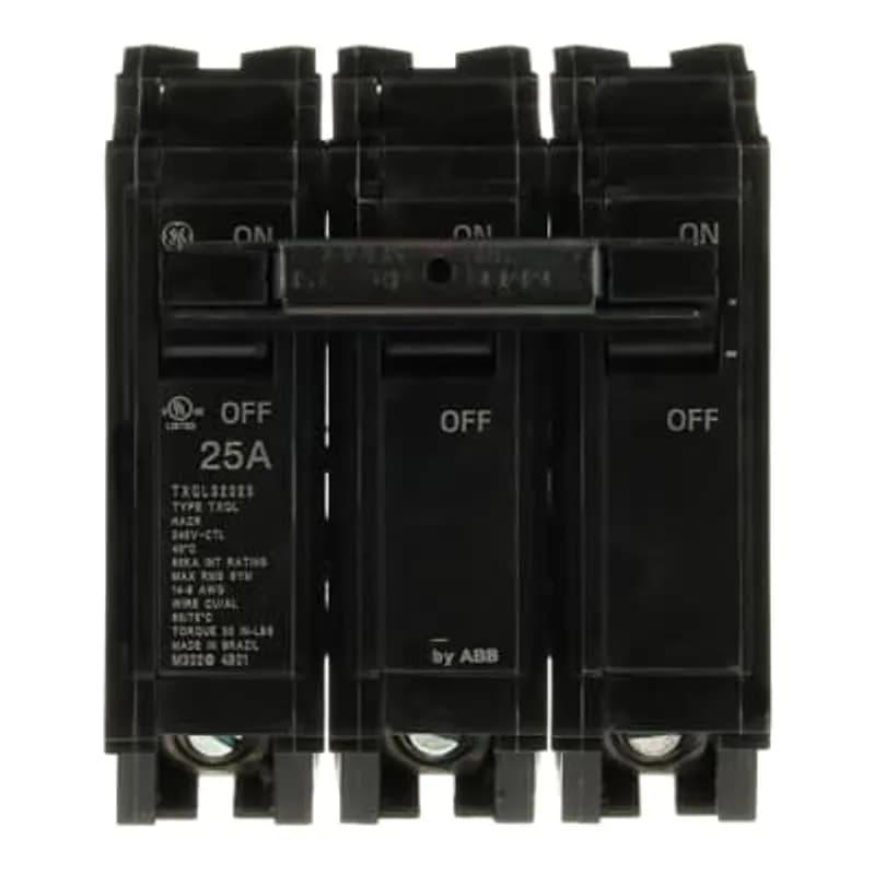 Q line circuit breakers are one-inch wide per pole, compact, thermal-magnetic devices designed for residential and commercial applications. The QL breakers are plug-in versions of the Q Line used for connection to load centers and lighting panels. All Q Line circuit breakers feature Quick-make / Quick-break mechanisms, common trip bars, and easy to spot trip indication to ensure safety and reliability. Q Line breakers are available in 1, 2, and 3 pole versions, can be ordered with auxiliary contact and shunt trip accessories, and can be ordered for use in HID applications. 2025 Amps 25 A