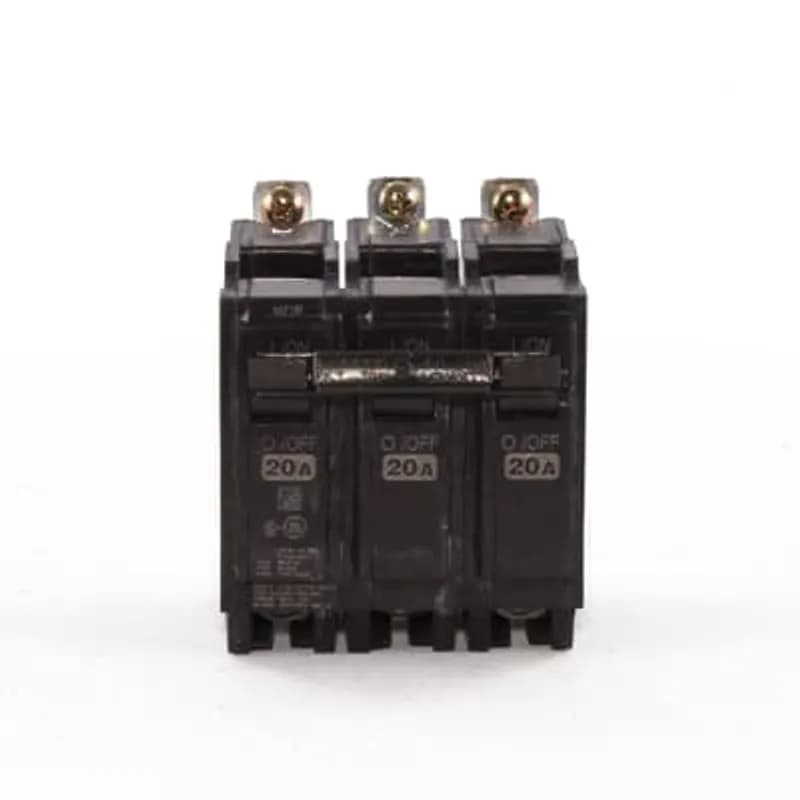 ABB - Electrification THHQB32020 - Q line circuit breakers are one-inch wide per pole, compact, thermal-magnetic devices designed for residential and commercial applications. The QB breakers are bolt-on versions of the Q Line used for bolting to the bus connections of load centers and lighting panels. All Q Line circuit breakers feature Quick-make / Quick-break mechanisms, common trip bars, and easy to spot trip indication to ensure safety and reliability. Q Line breakers are available in 1, 2, and 3 pole versions, can be ordered with auxiliary contact and shunt trip accessories, and can be ordered for use in HID applications. 2020 Amps 20 A