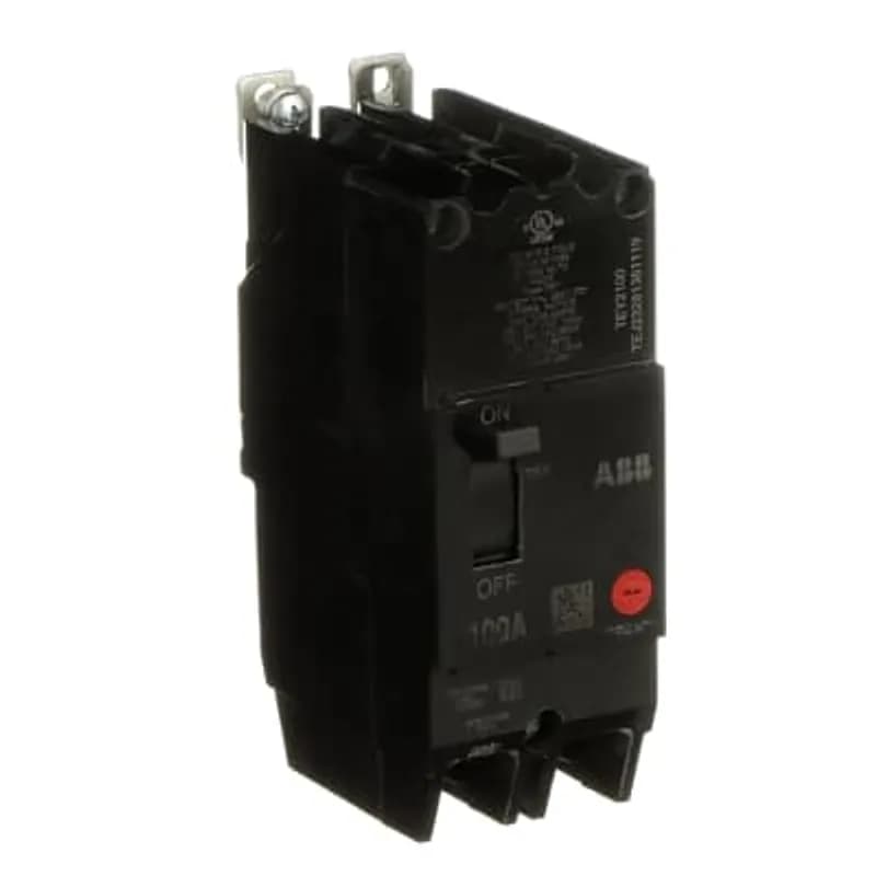 The TEY is a one-inch wide per pole, compact, "bolt-on" circuit breaker for use on grounded 480Y/277 Vac systems. The bolt-on mounting base accessory makes the TEY suitable for varied applications as a lug-lug breaker. All TEY circuit breakers feature Quick-make / Quick-break mechanisms, common trip bars, and easy to spot trip indication to ensure safety and reliability. TEY breakers are available in 1, 2, and 3 pole versions and can be ordered with auxiliary contact and shunt trip accessories. TEY 2 POLE 100 AMP