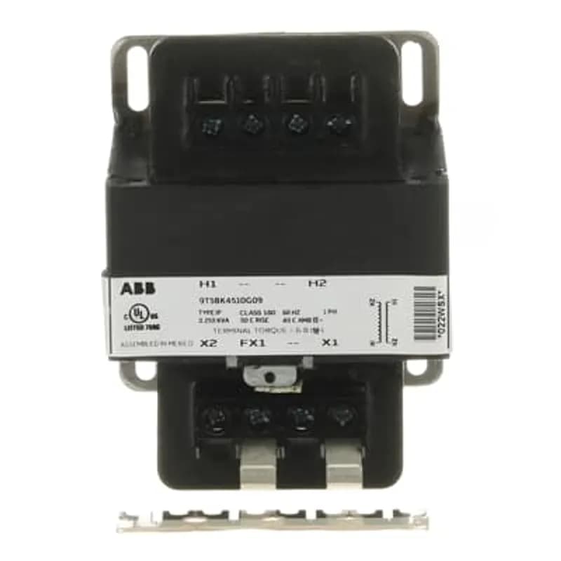 ABB's General purpose encapsulated open core, and coil transformer (also known as Type IP Control Power transformers) are ideally suited for industrial and light-duty loads, HVAC applications, signal and alarm systems, industrial control panels, lighting, and circuit isolation. The optional fuse block adapter kits enable input and output flexibility. Type IP Control Power transformers are an economical alternative to high in-rush/machine tool transformers.