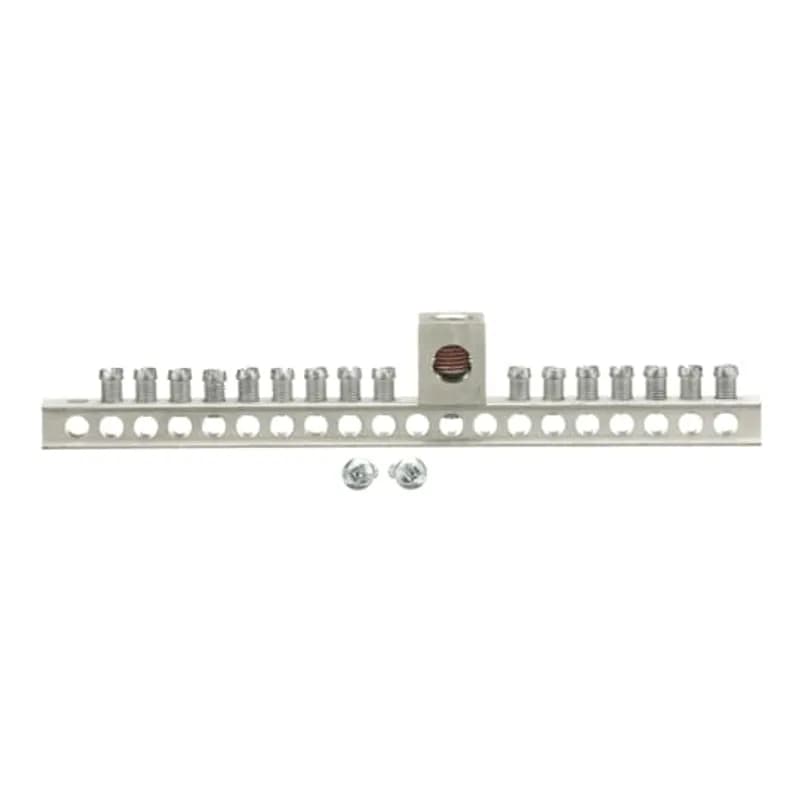 The TGK8 is a 8 hole ground bar kit. For 6-12 circuit indoor load centers, utilize PowerMark Plus style neutrals and grounds. Add the TGKIS for an isolated ground and mount to ground kit.